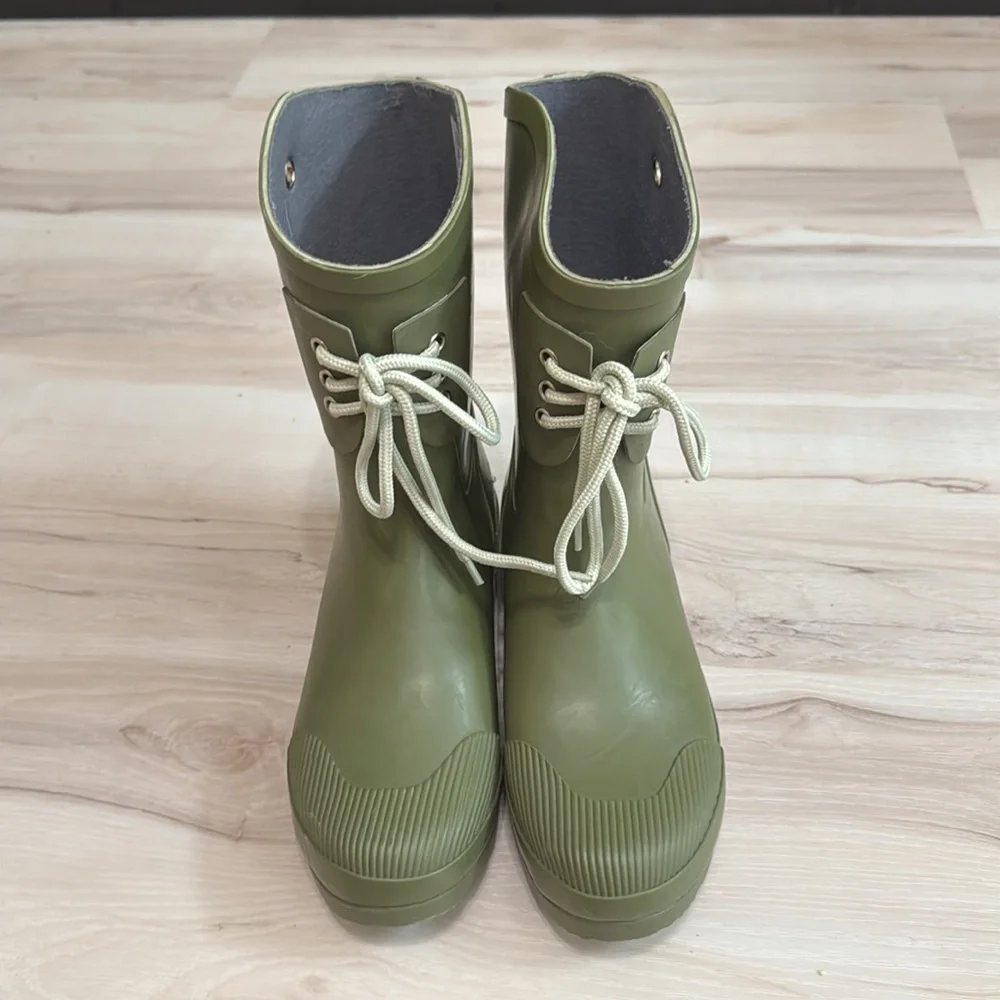 Nomad Lace-Up Detail Rubber Rain Boots - Picture 8 of 8